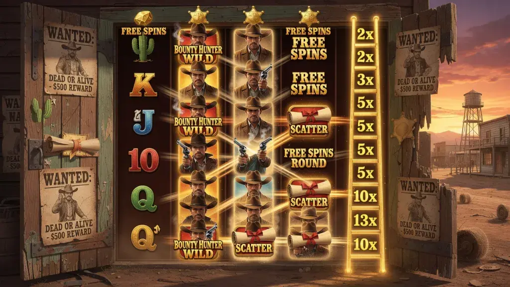 Wild Bounty Showdown Slot Guide: Bounty Hunter Wilds, Bonus Multiplier Feature, Wild Symbol Expansion & Free Spins