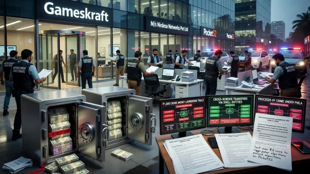 ED Raids Gameskraft Offices Over Alleged ₹1,000 Crore Betting Fraud